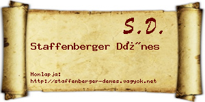Staffenberger Dénes névjegykártya